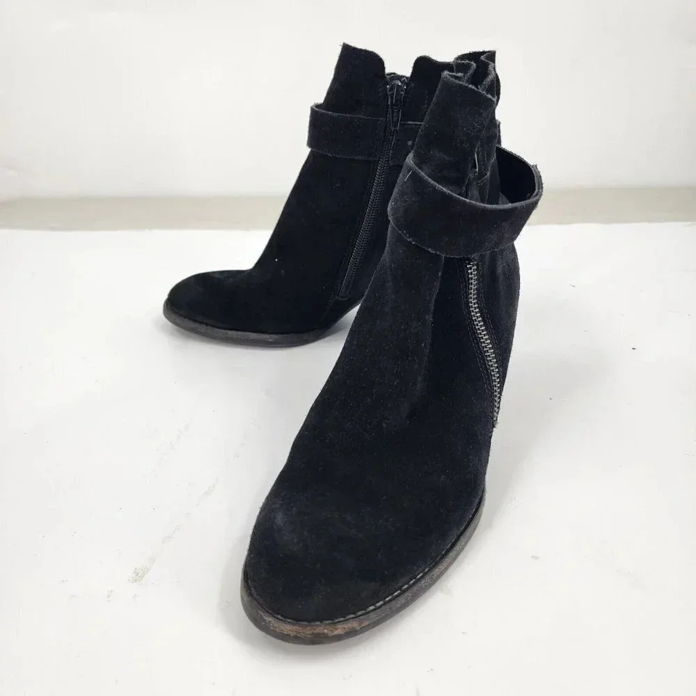 Paul Green Black Nubuck Sheridan Ankle Size Zip Comfort Chic Size 8‎